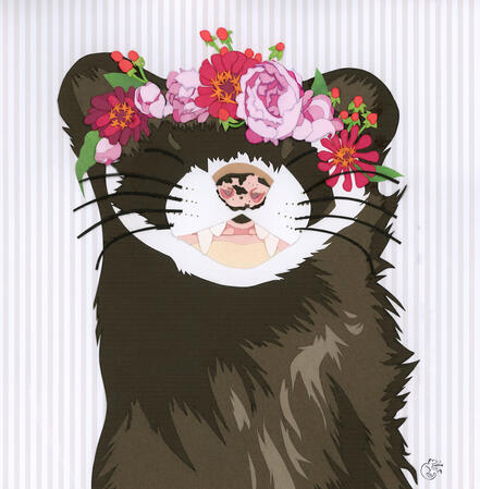 Ferret Portrait (2019) - papercraft